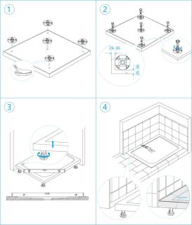 Ножки для поддона RGW N-01 03230111-31 (10) черный